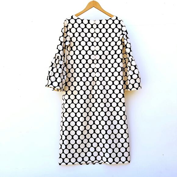 Dries Van Noten Polka Dot Bell Sleeve Mod Dress Black White 38 Cotton 6 - Picture 7 of 12